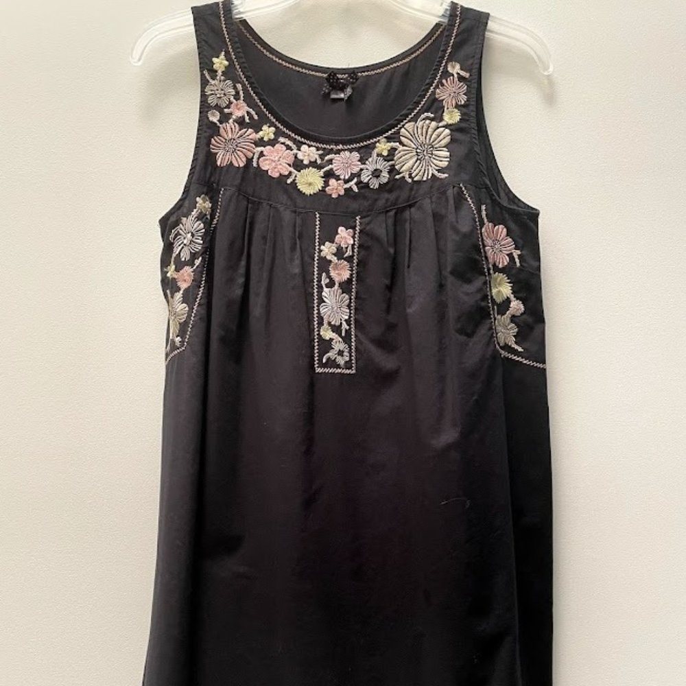 Forever 21 Black Floral Embroidered Sundress